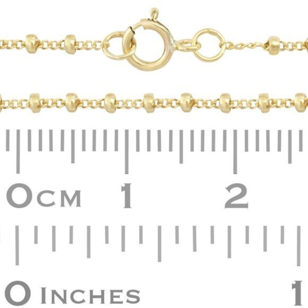Curb Link Gold Filled with Clasp Satellite Chain with Roundel Beads 16" inches
